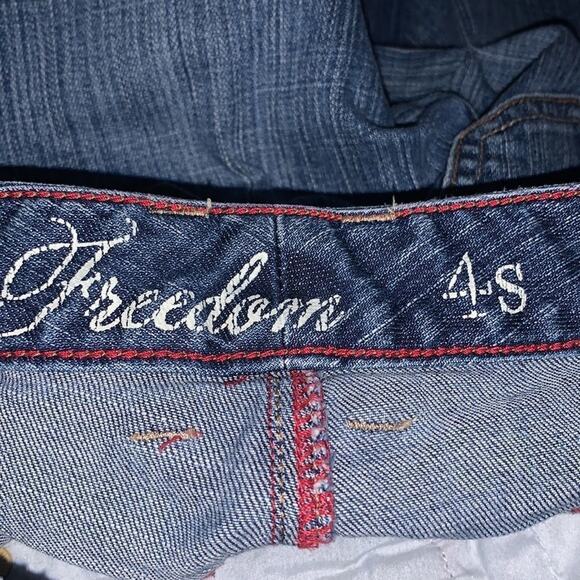 TOMMY HILFIGER Freedom denim blue Jeans straight leg 4 short‎ - Picture 3 of 4